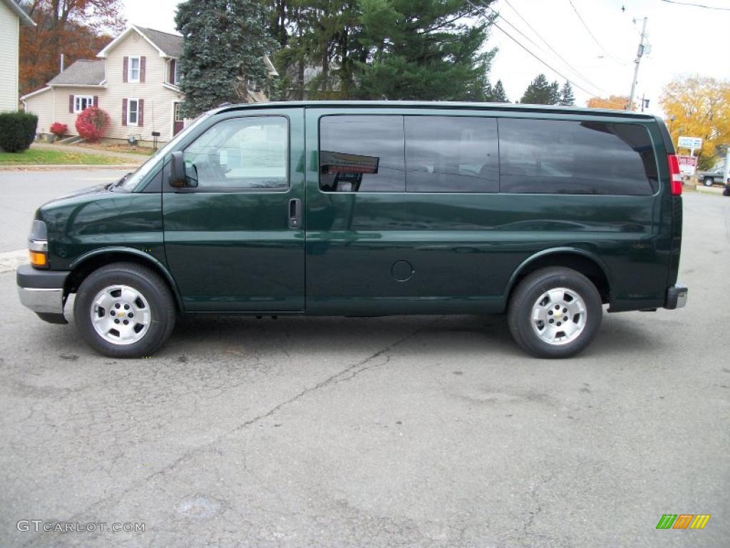 2011 Express LT 1500 Passenger Van - Dark Green Metallic / Medium Pewter photo #1