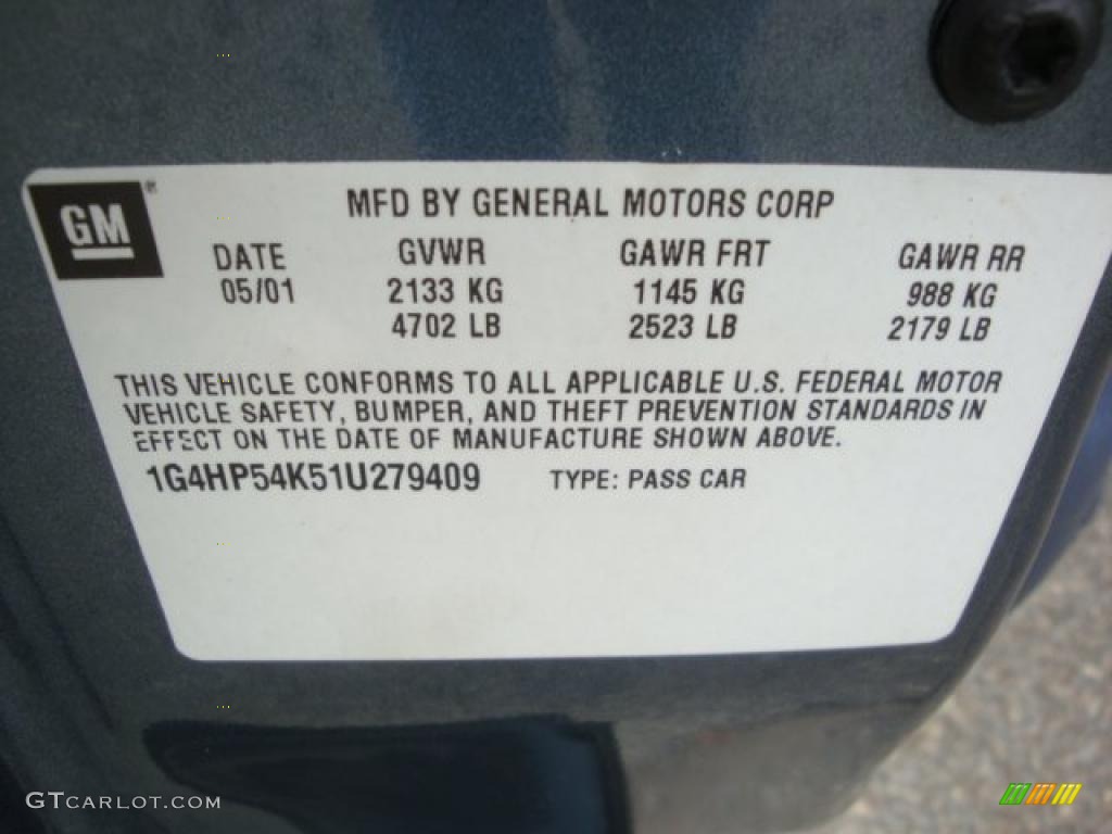 2001 Buick LeSabre Custom Info Tag Photo #38976109