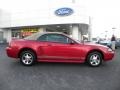 2000 Laser Red Metallic Ford Mustang V6 Convertible  photo #2