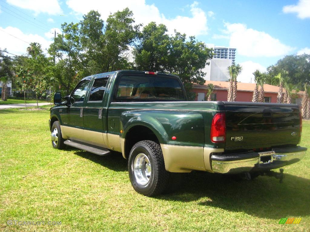 2000 F350 Super Duty Lariat Crew Cab Dually - Woodland Green Metallic / Medium Parchment photo #7