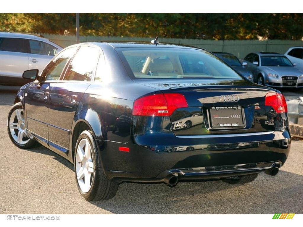 2008 A4 2.0T quattro Sedan - Deep Sea Blue Pearl Effect / Beige photo #10