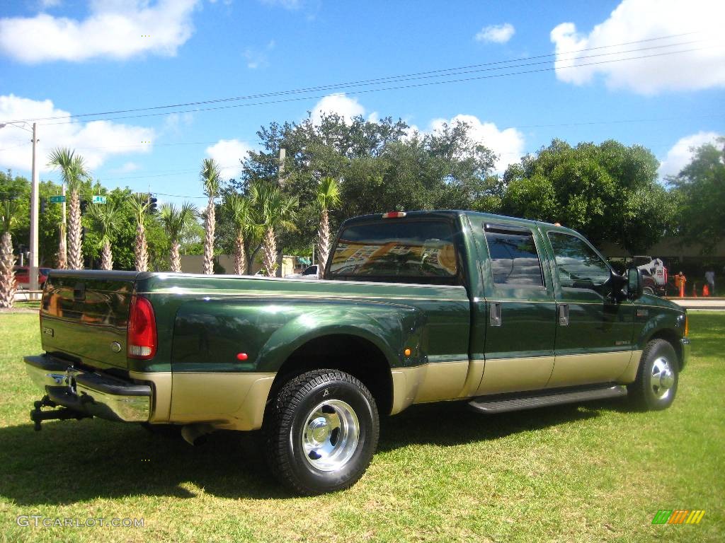2000 F350 Super Duty Lariat Crew Cab Dually - Woodland Green Metallic / Medium Parchment photo #10