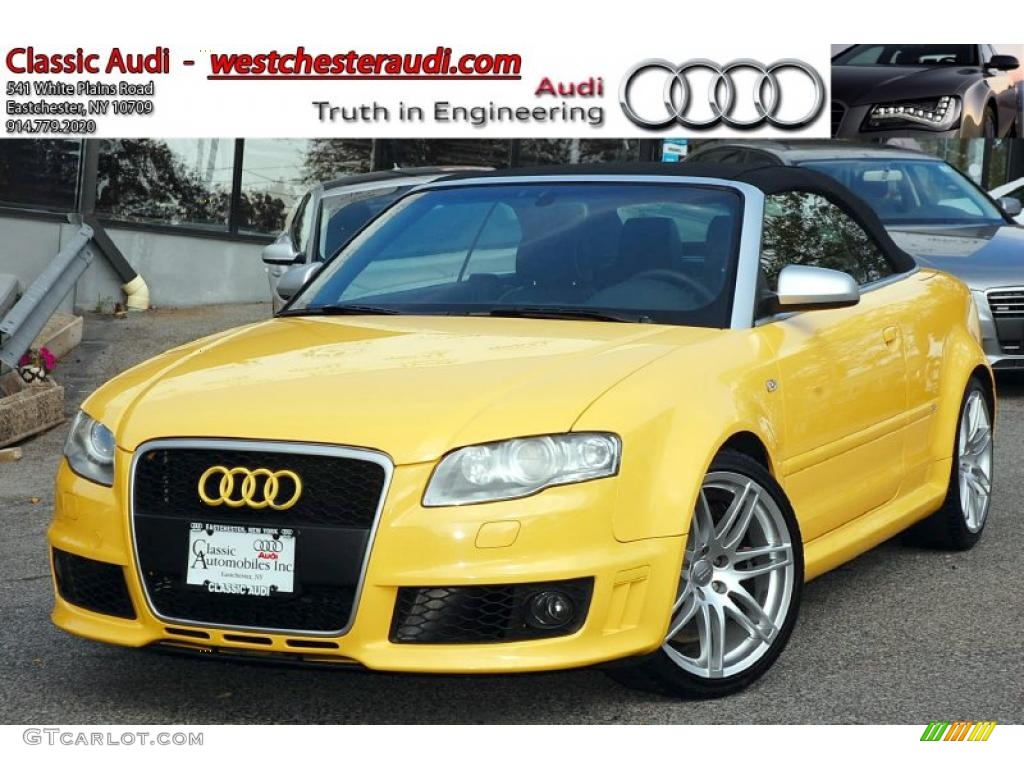 2008 RS4 4.2 quattro Convertible - Imola Yellow / Black photo #1