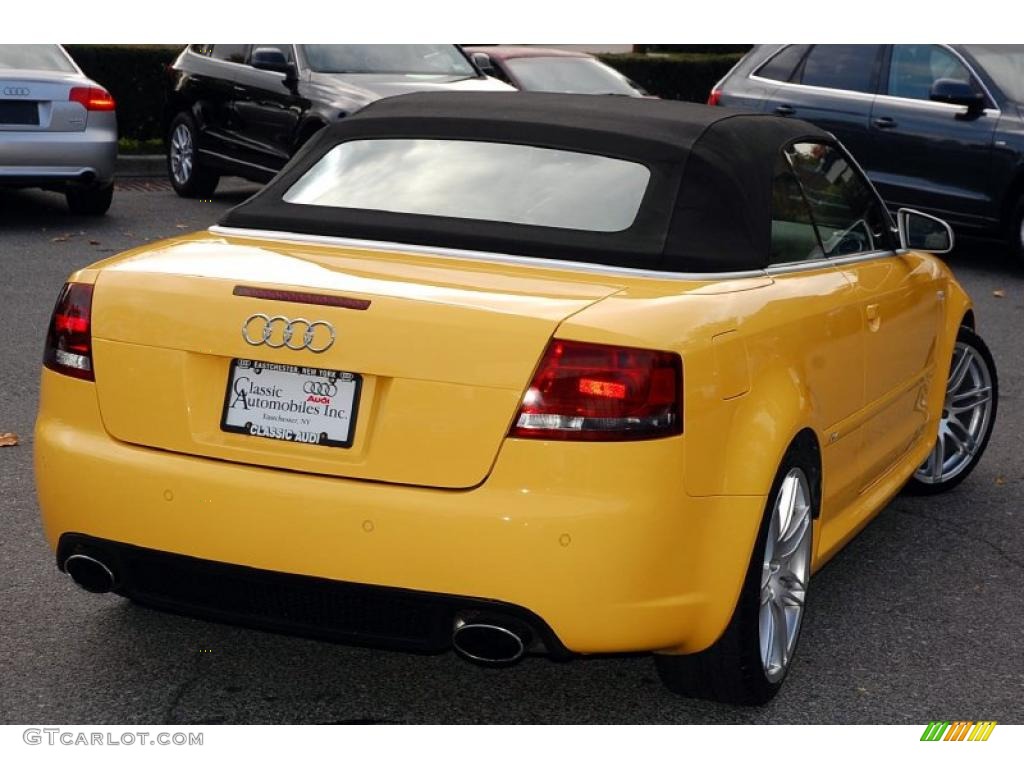 2008 RS4 4.2 quattro Convertible - Imola Yellow / Black photo #4
