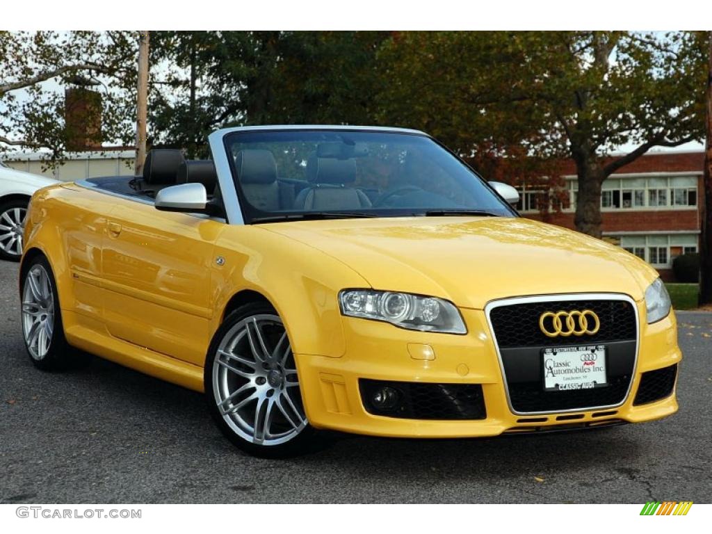 2008 RS4 4.2 quattro Convertible - Imola Yellow / Black photo #7