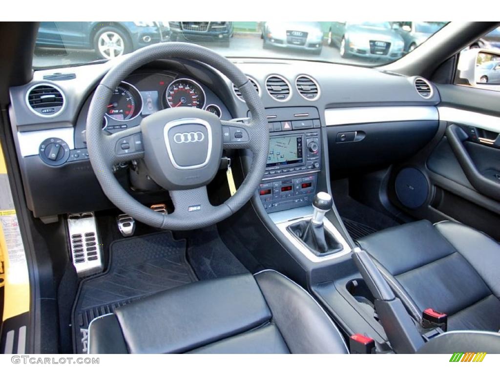 Black Interior 2008 Audi RS4 4.2 quattro Convertible Photo #38980015