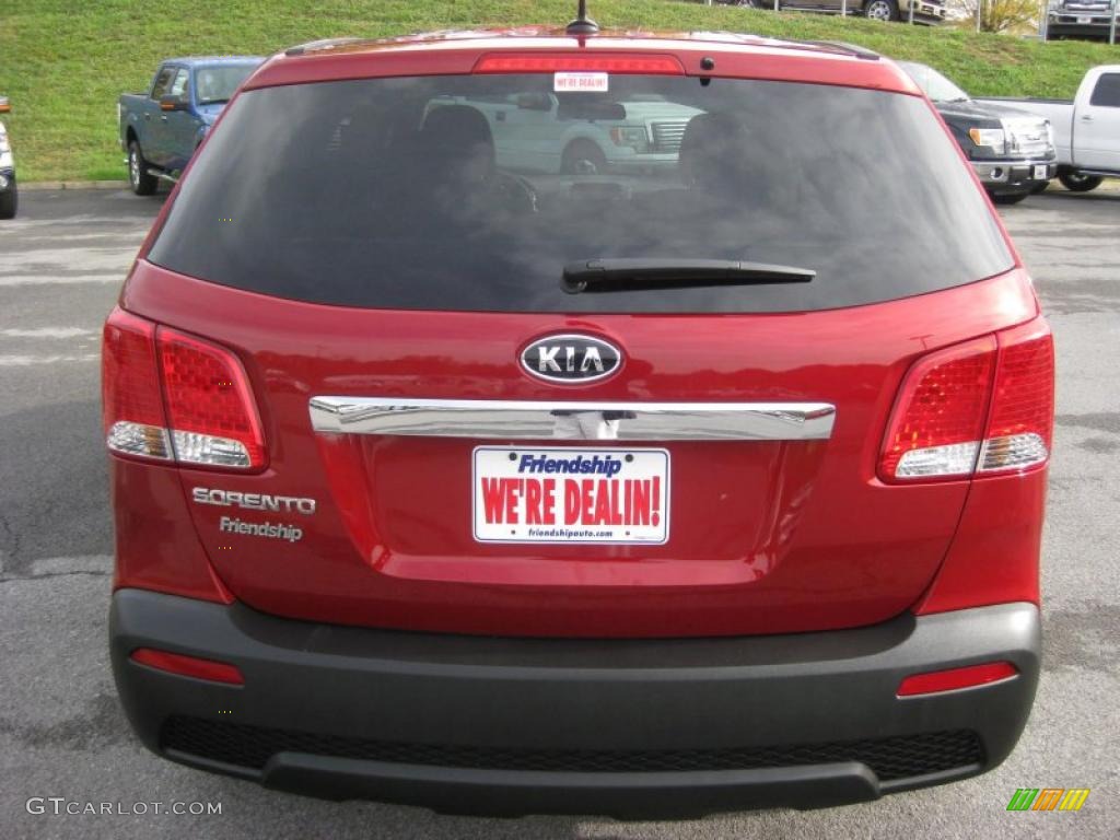 2011 Sorento LX AWD - Spicy Red / Gray photo #7