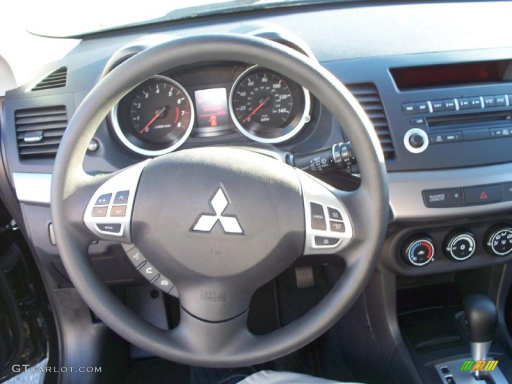 2011 Mitsubishi Lancer Sportback ES Black Steering Wheel Photo #38983785