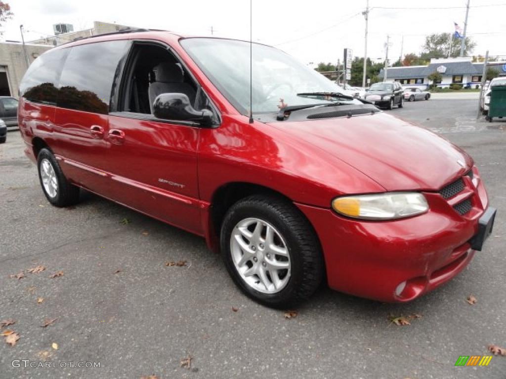 2000 Grand Caravan Sport - Inferno Red Pearlcoat / Mist Gray photo #8