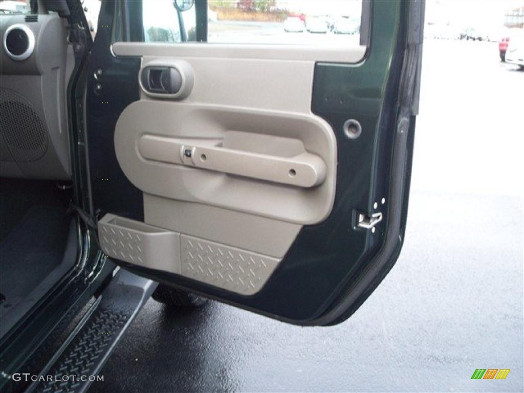 2010 Jeep Wrangler Sahara 4x4 Dark Khaki/Medium Khaki Door Panel Photo #38995242