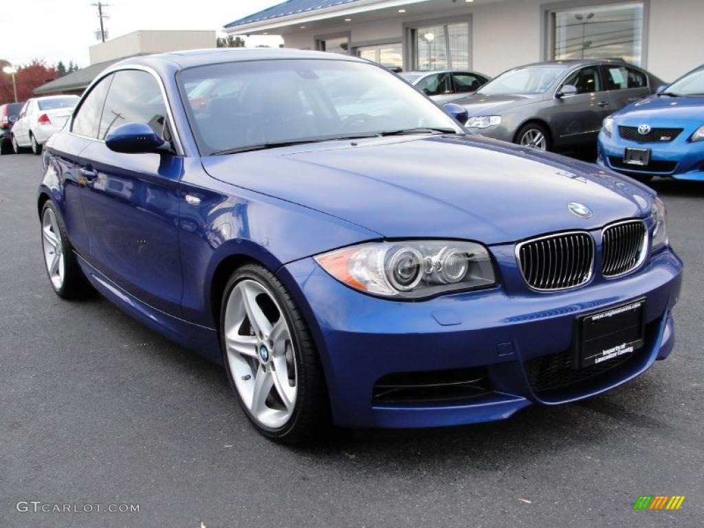 2008 1 Series 135i Coupe - Montego Blue Metallic / Black photo #1