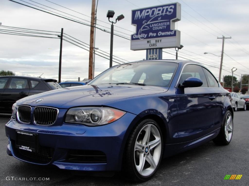 2008 1 Series 135i Coupe - Montego Blue Metallic / Black photo #4