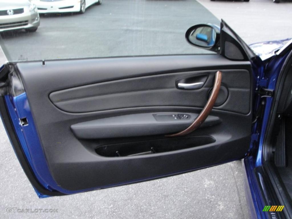 2008 BMW 1 Series 135i Coupe Black Door Panel Photo #39002602