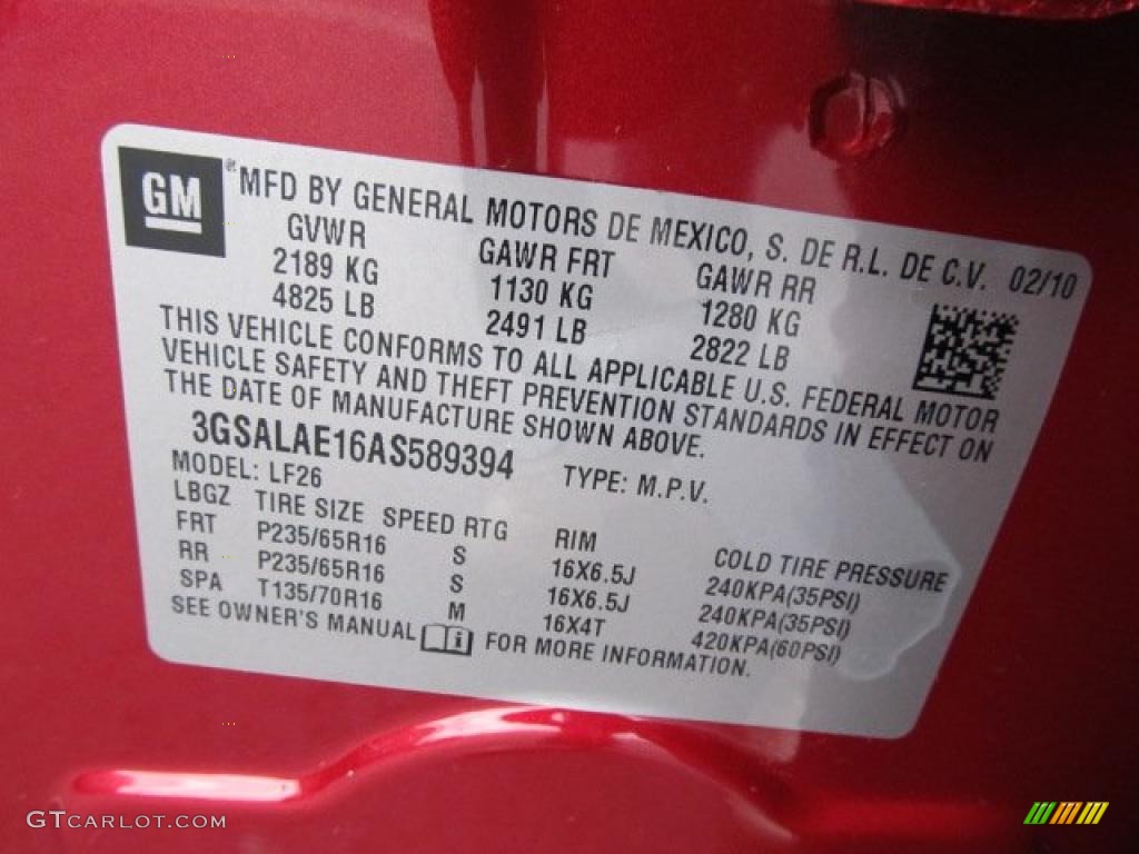 2010 VUE XE - Crystal Red Tintcoat / Gray photo #24