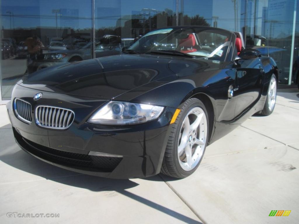 2008 Z4 3.0si Roadster - Black Sapphire Metallic / Dream Red photo #1