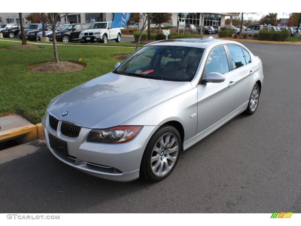 2007 3 Series 335xi Sedan - Titanium Silver Metallic / Grey photo #2