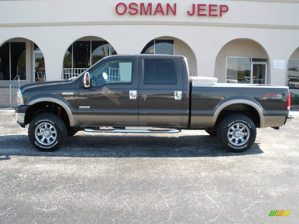 2006 F250 Super Duty Lariat Crew Cab 4x4 - Dark Stone Metallic / Tan photo #1