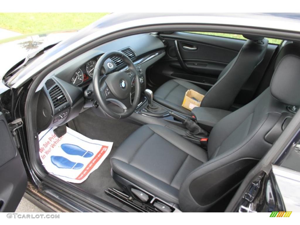 Black Interior 2009 BMW 1 Series 128i Coupe Photo #39012295
