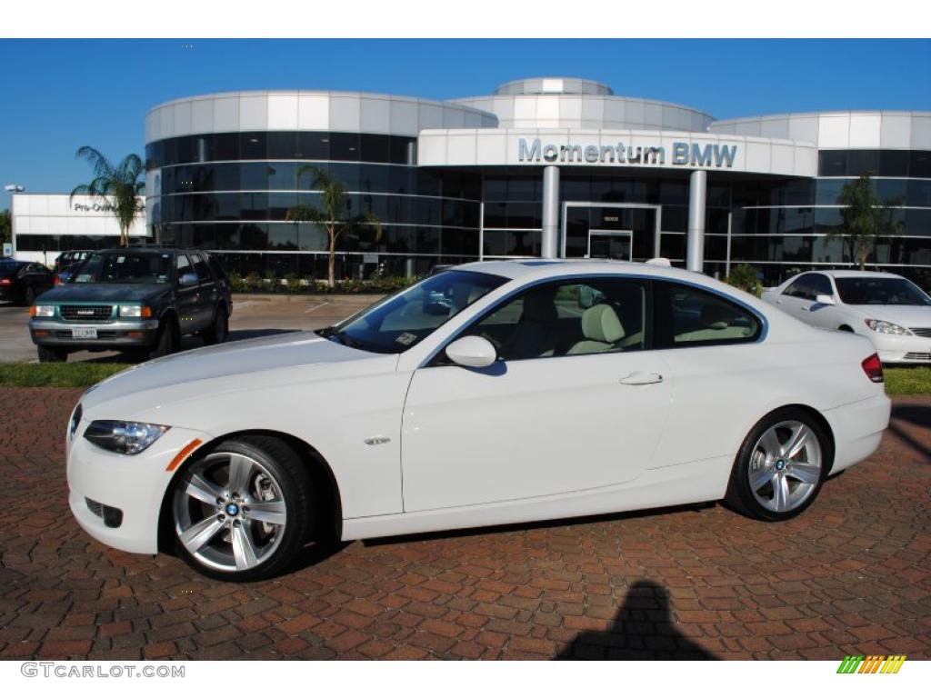 2008 3 Series 335i Coupe - Alpine White / Cream Beige photo #2