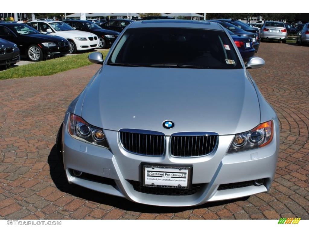 2008 3 Series 335i Sedan - Titanium Silver Metallic / Black photo #8