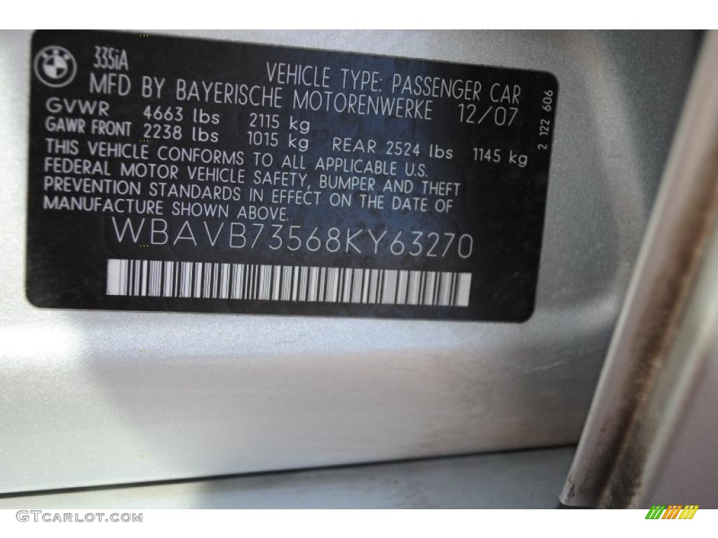 2008 3 Series 335i Sedan - Titanium Silver Metallic / Black photo #14