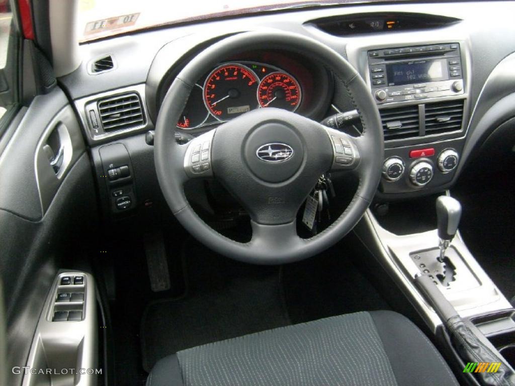 2009 Subaru Impreza 2.5 GT Sedan Carbon Black Steering Wheel Photo #39018419