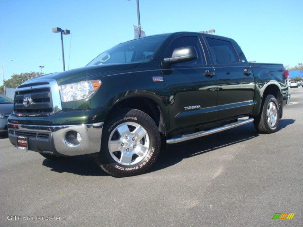 2010 Tundra SR5 CrewMax - Spruce Green Mica / Graphite Gray photo #2