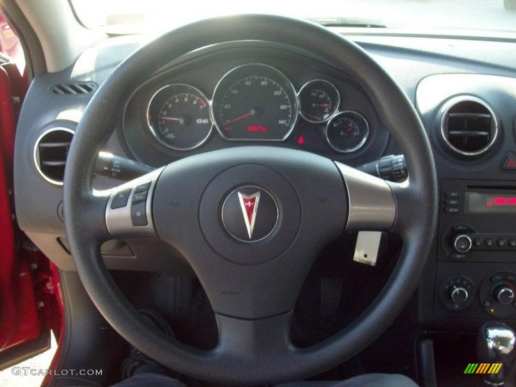2007 Pontiac G6 V6 Sedan Ebony Steering Wheel Photo #39019163
