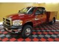 2008 Inferno Red Crystal Pearl Dodge Ram 3500 SLT Quad Cab 4x4 Chassis  photo #2