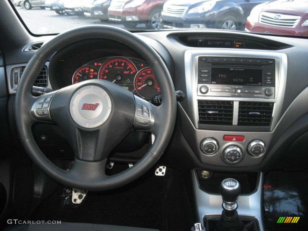 2008 Subaru Impreza WRX STi Carbon Black/Graphite Gray Alcantara Dashboard Photo #39024015