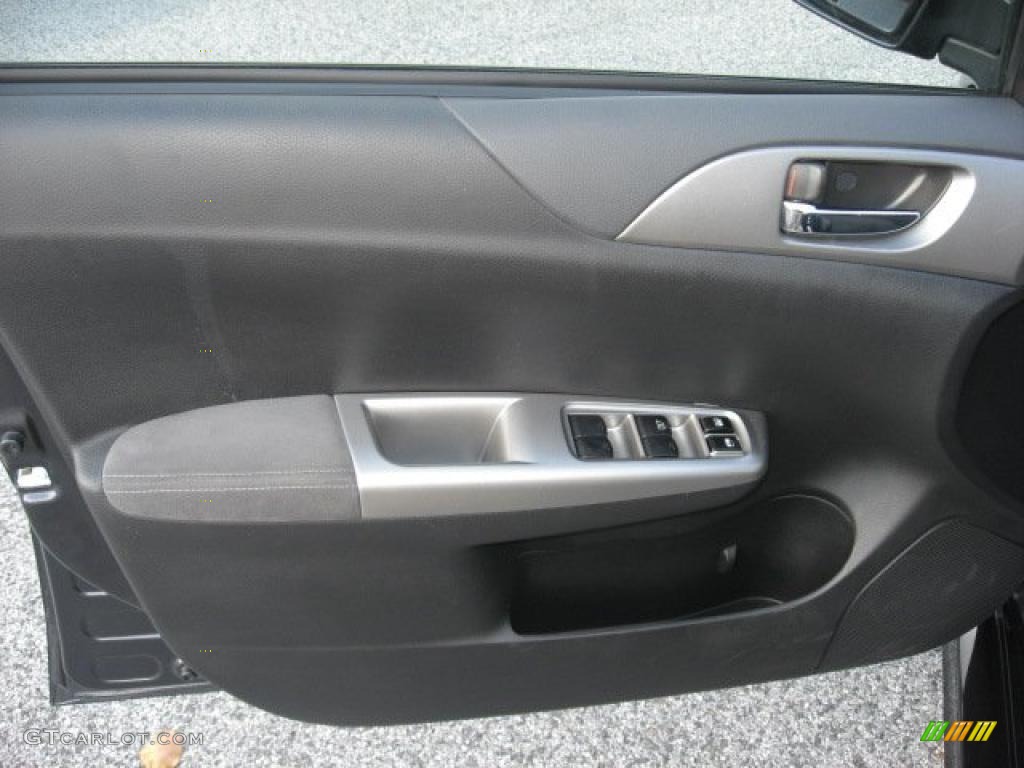 2008 Subaru Impreza WRX STi Carbon Black/Graphite Gray Alcantara Door Panel Photo #39024215