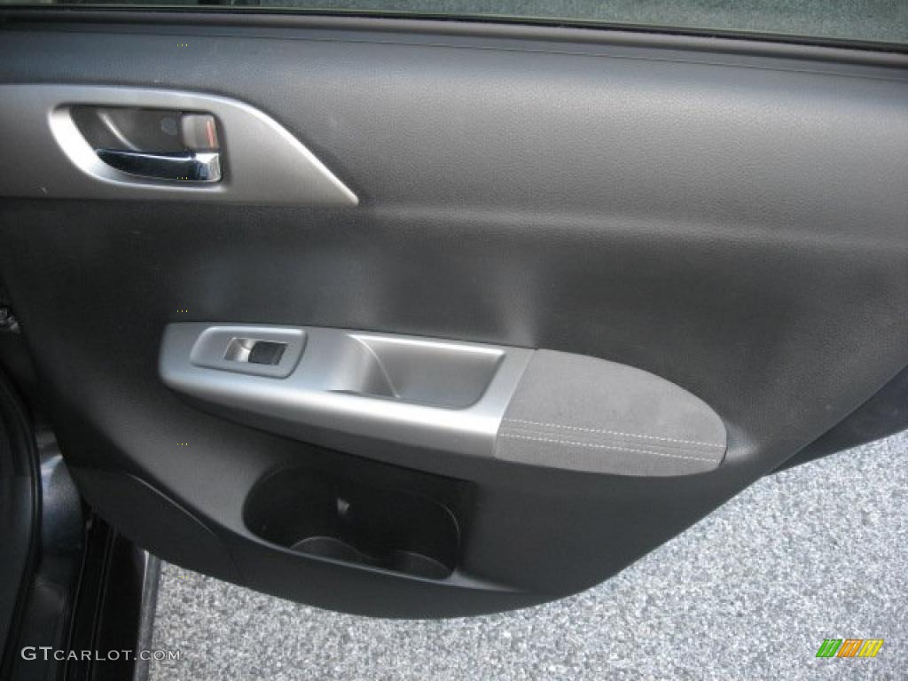2008 Subaru Impreza WRX STi Carbon Black/Graphite Gray Alcantara Door Panel Photo #39024247
