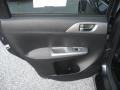 Carbon Black/Graphite Gray Alcantara 2008 Subaru Impreza WRX STi Door Panel