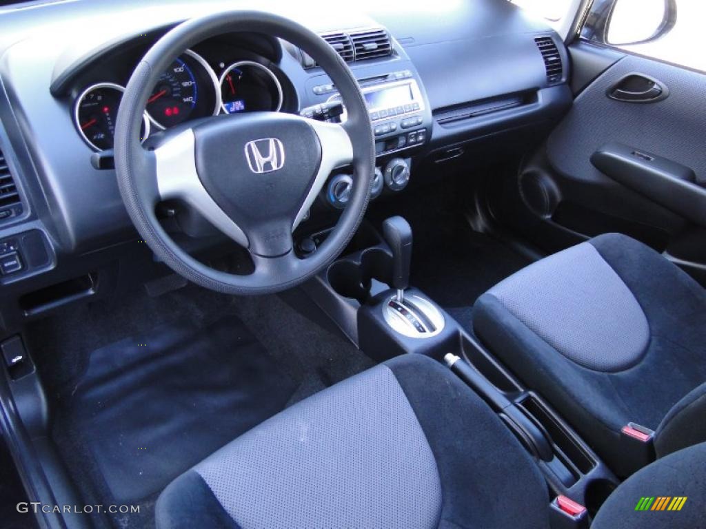 Black/Grey Interior 2008 Honda Fit Hatchback Photo #39024751