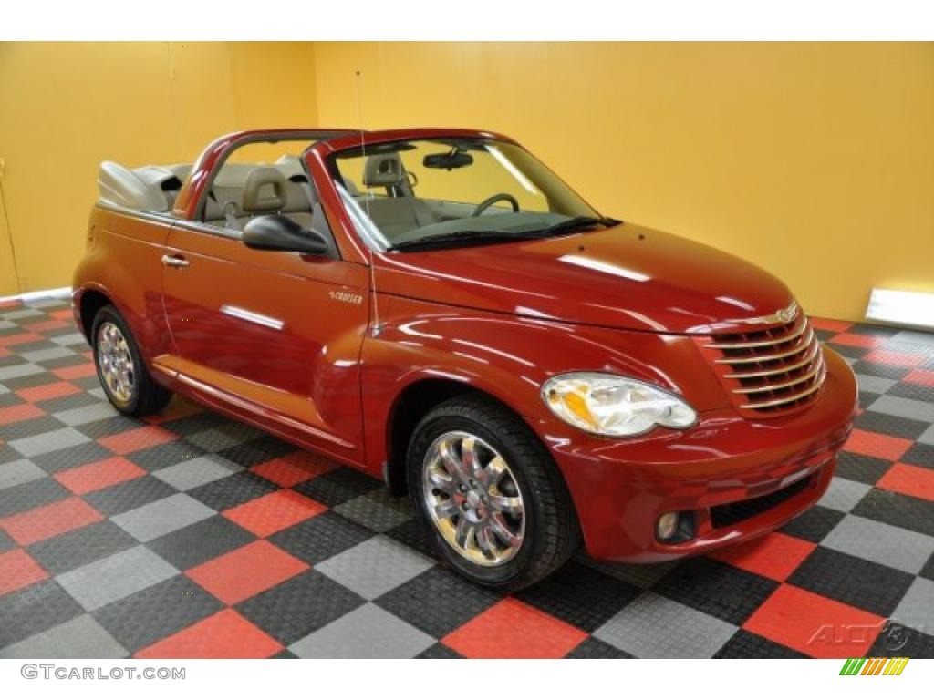 2006 PT Cruiser Touring Convertible - Inferno Red Crystal Pearl / Pastel Pebble Beige photo #1