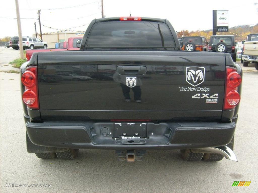 2007 Ram 3500 Sport Quad Cab 4x4 Dually - Brilliant Black Crystal Pearl / Medium Slate Gray photo #4