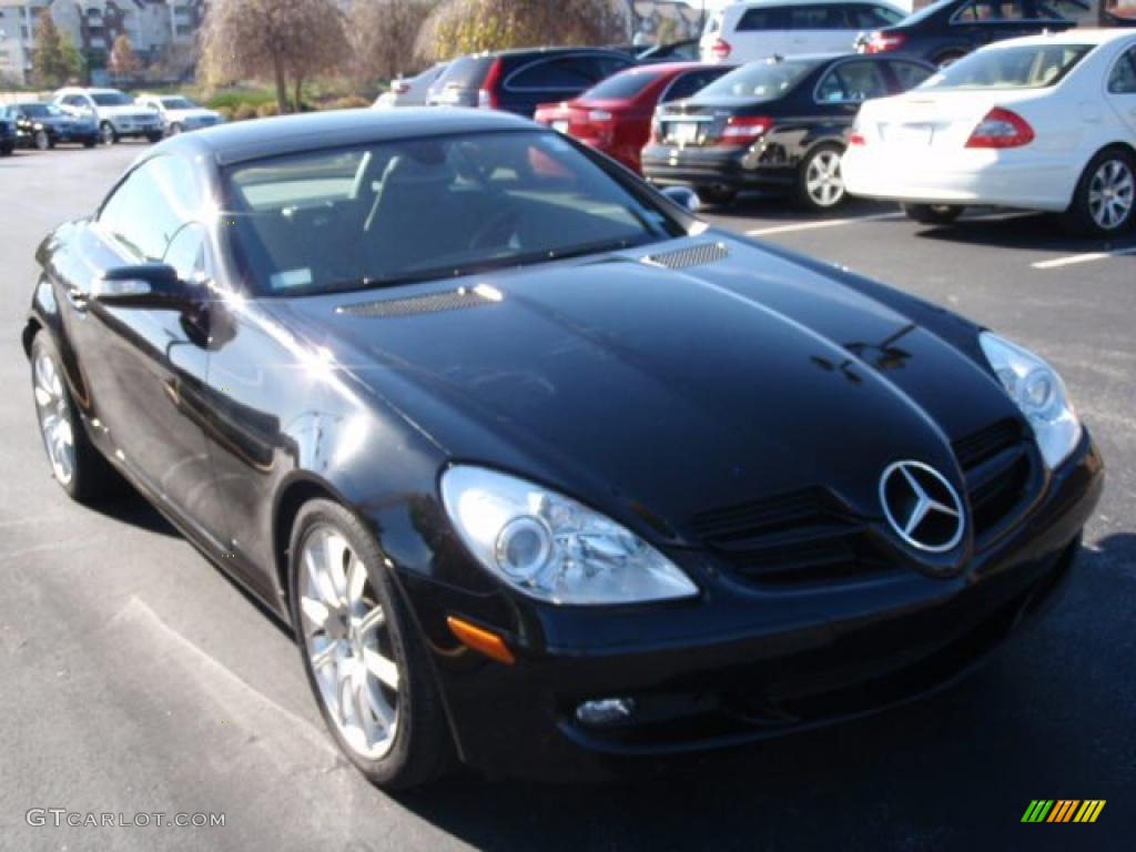 2005 SLK 350 Roadster - Black / Black photo #3