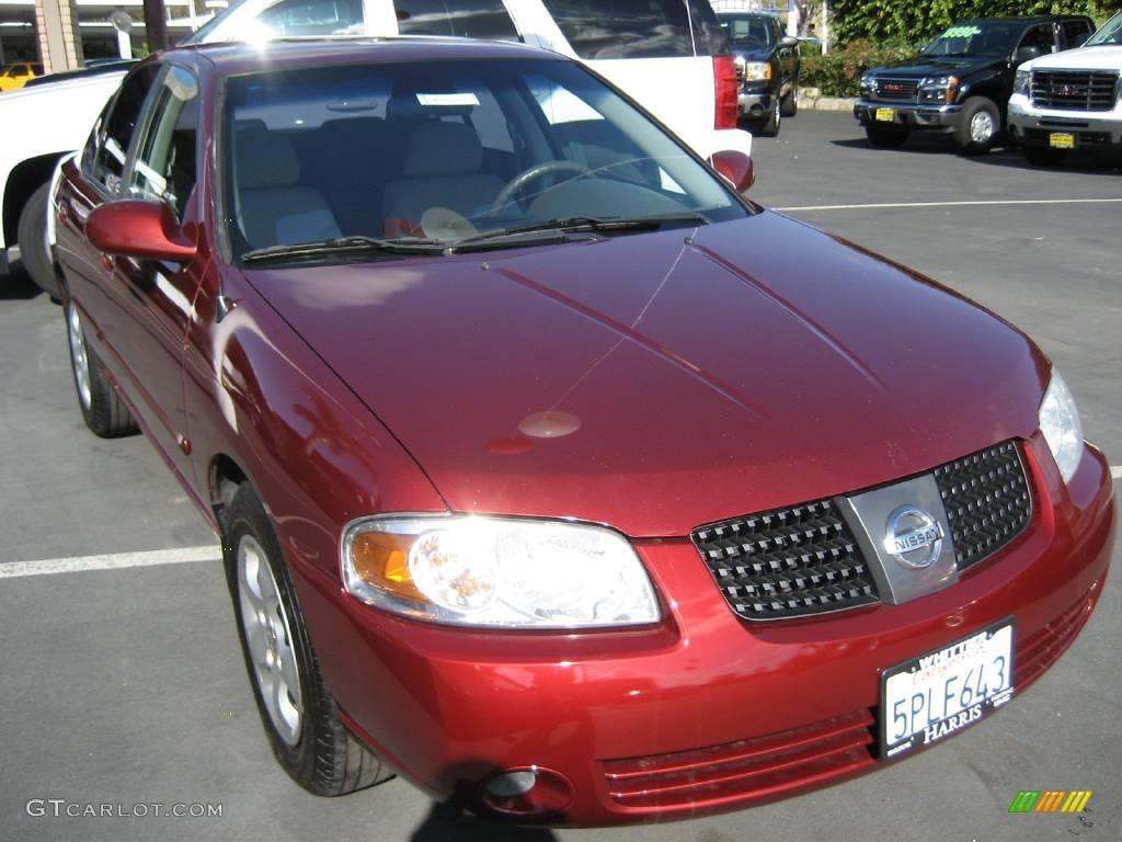 2005 Sentra 1.8 S - Inferno Red / Charcoal photo #1