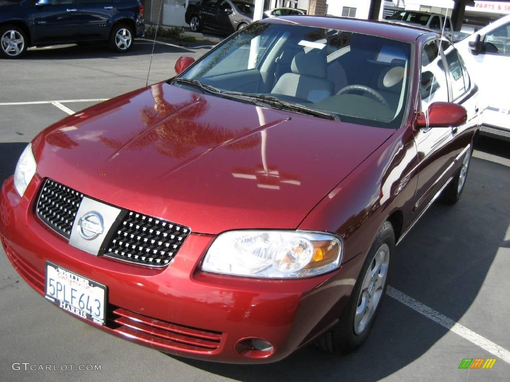 2005 Sentra 1.8 S - Inferno Red / Charcoal photo #3