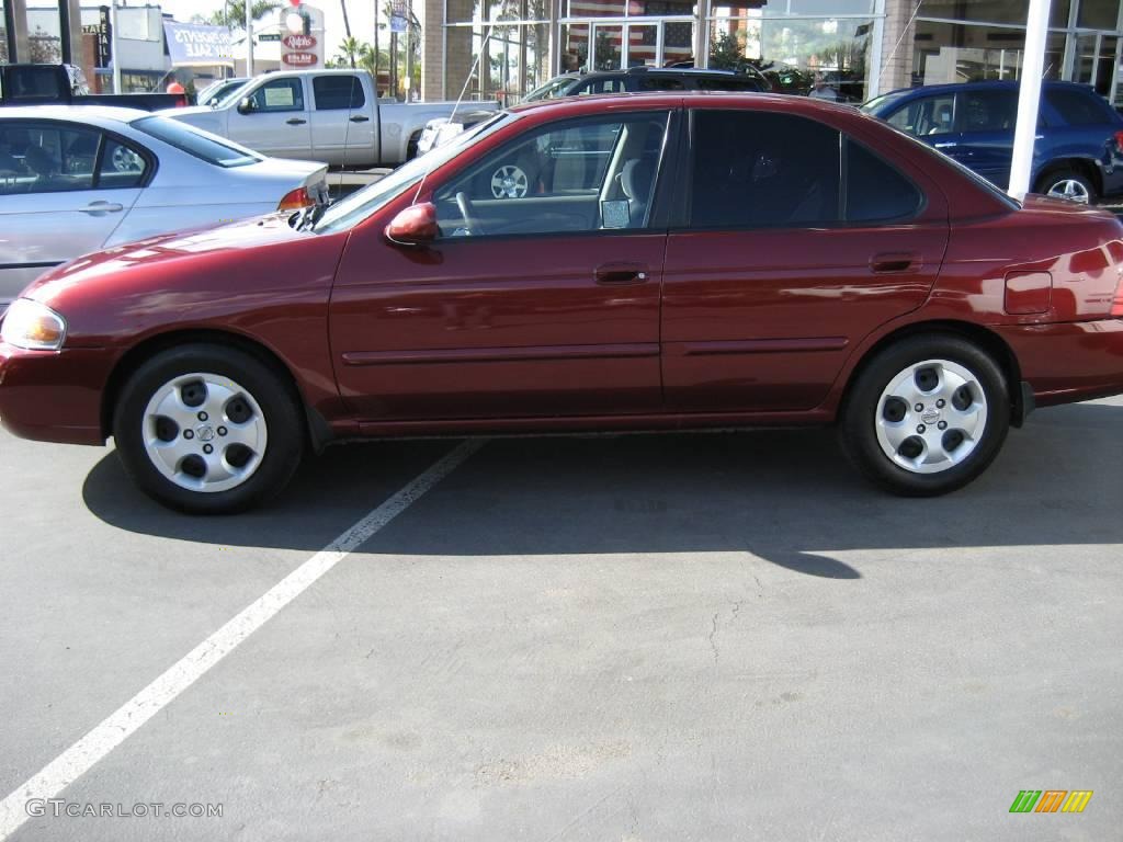 2005 Sentra 1.8 S - Inferno Red / Charcoal photo #4