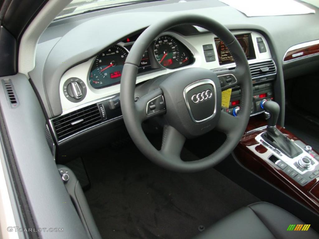 2011 Audi A6 3.0T quattro Sedan Black Steering Wheel Photo #39027861