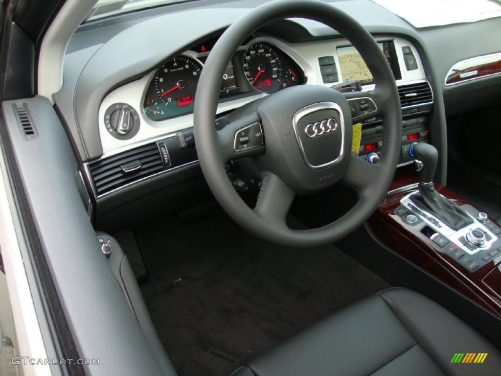 2011 Audi A6 3.0T quattro Sedan Black Steering Wheel Photo #39029323