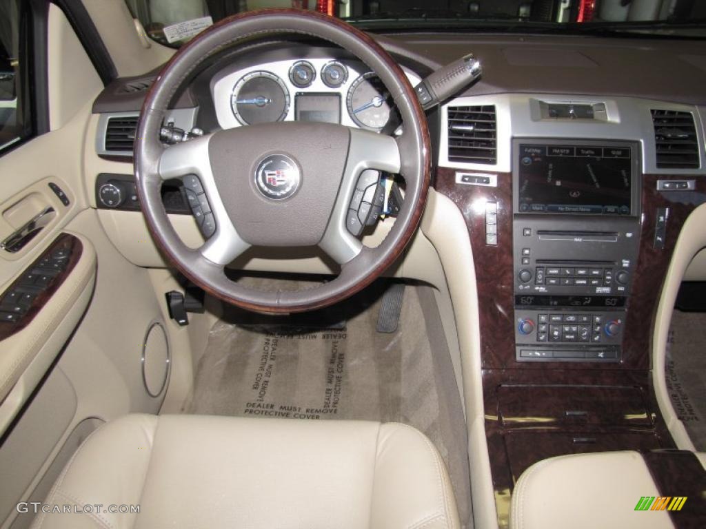 2009 Cadillac Escalade ESV Cocoa/Cashmere Steering Wheel Photo #39030863