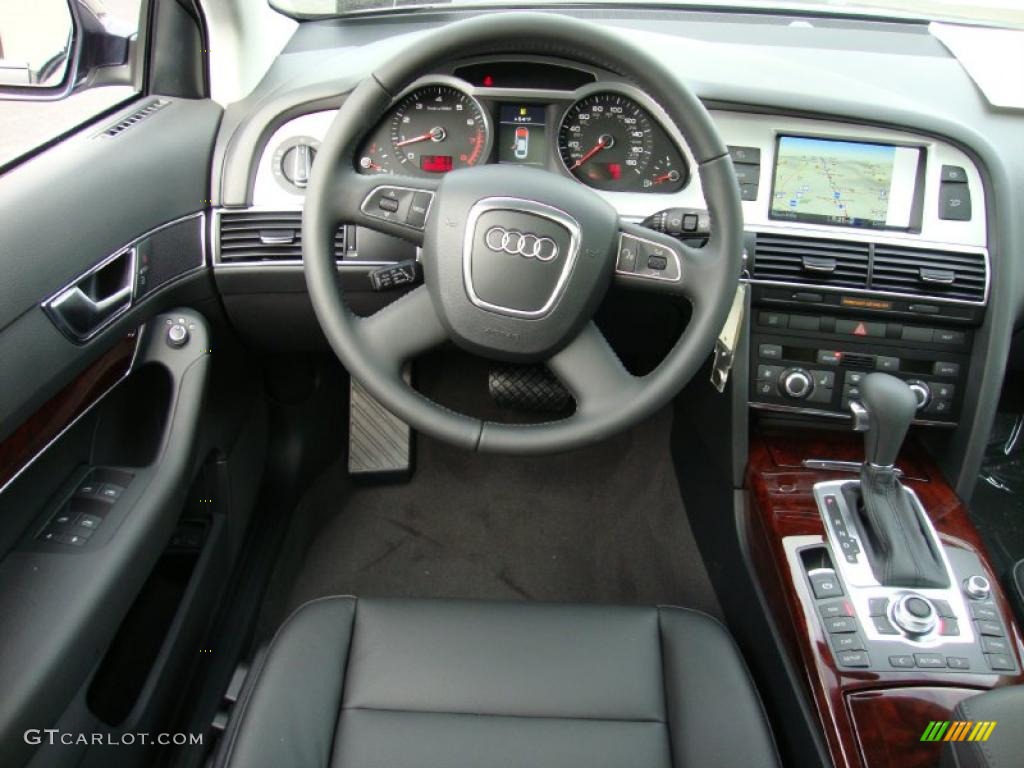 2011 Audi A6 3.0T quattro Sedan Black Steering Wheel Photo #39032386