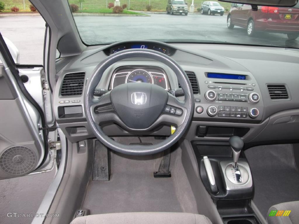 2008 Honda Civic LX Sedan Gray Dashboard Photo #39032951