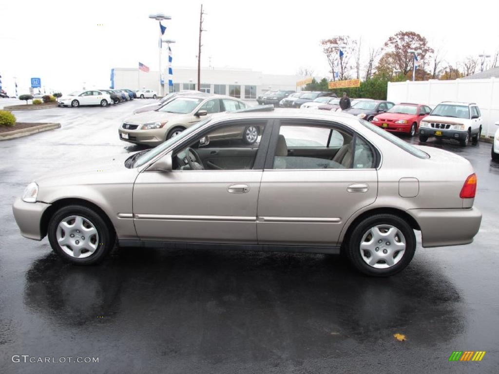 2000 Civic EX Sedan - Titanium Metallic / Beige photo #1