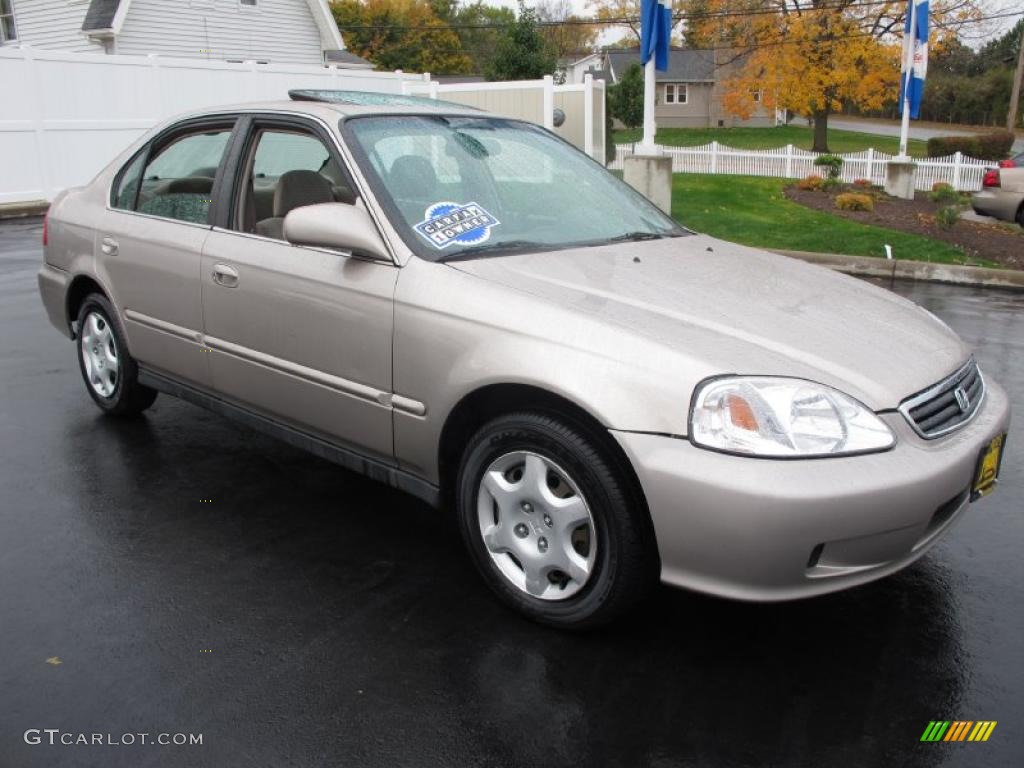 2000 Civic EX Sedan - Titanium Metallic / Beige photo #5