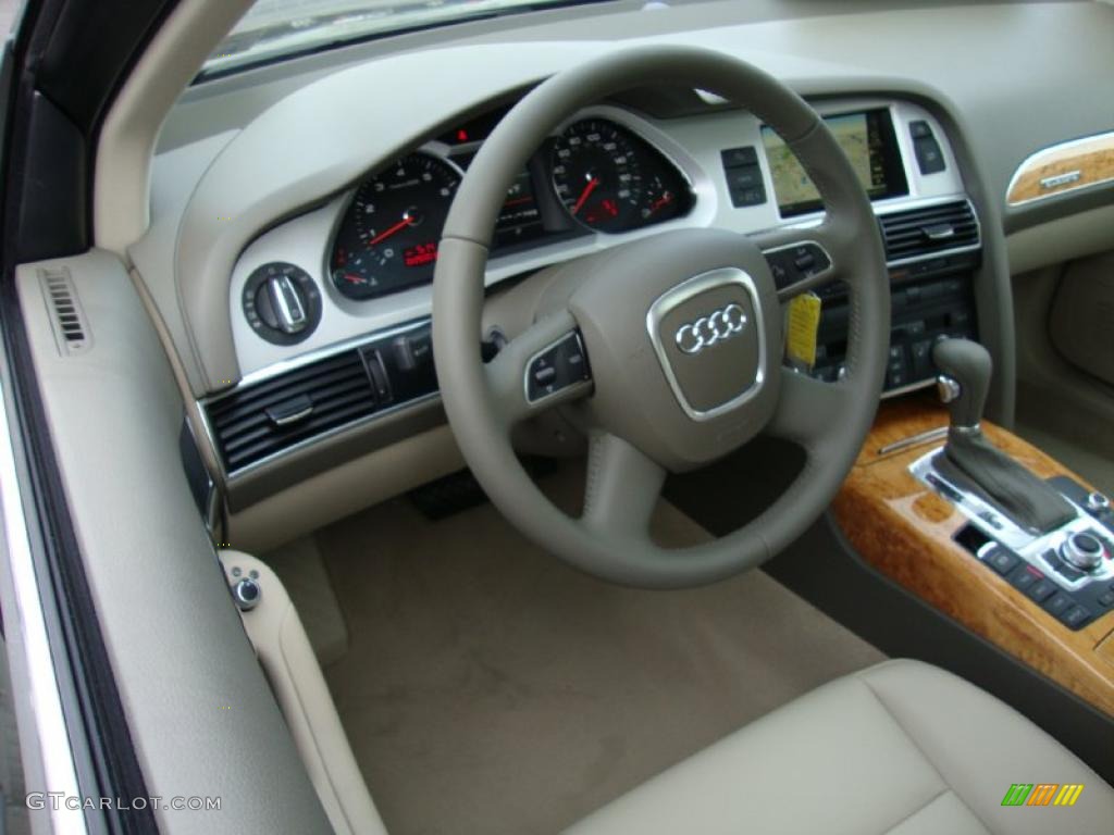 2011 Audi A6 3.0T quattro Sedan Cardamom Beige Dashboard Photo #39034534