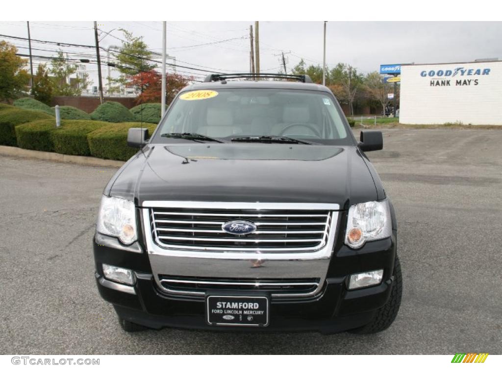 2008 Explorer XLT 4x4 - Black / Black/Stone photo #2