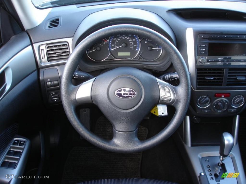 2010 Subaru Forester 2.5 X Premium Black Steering Wheel Photo #39038163